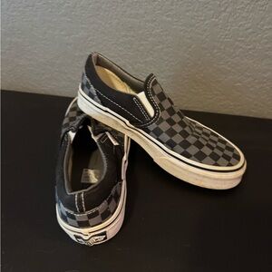Vans Kids Black and Gray Checkered Sneakers